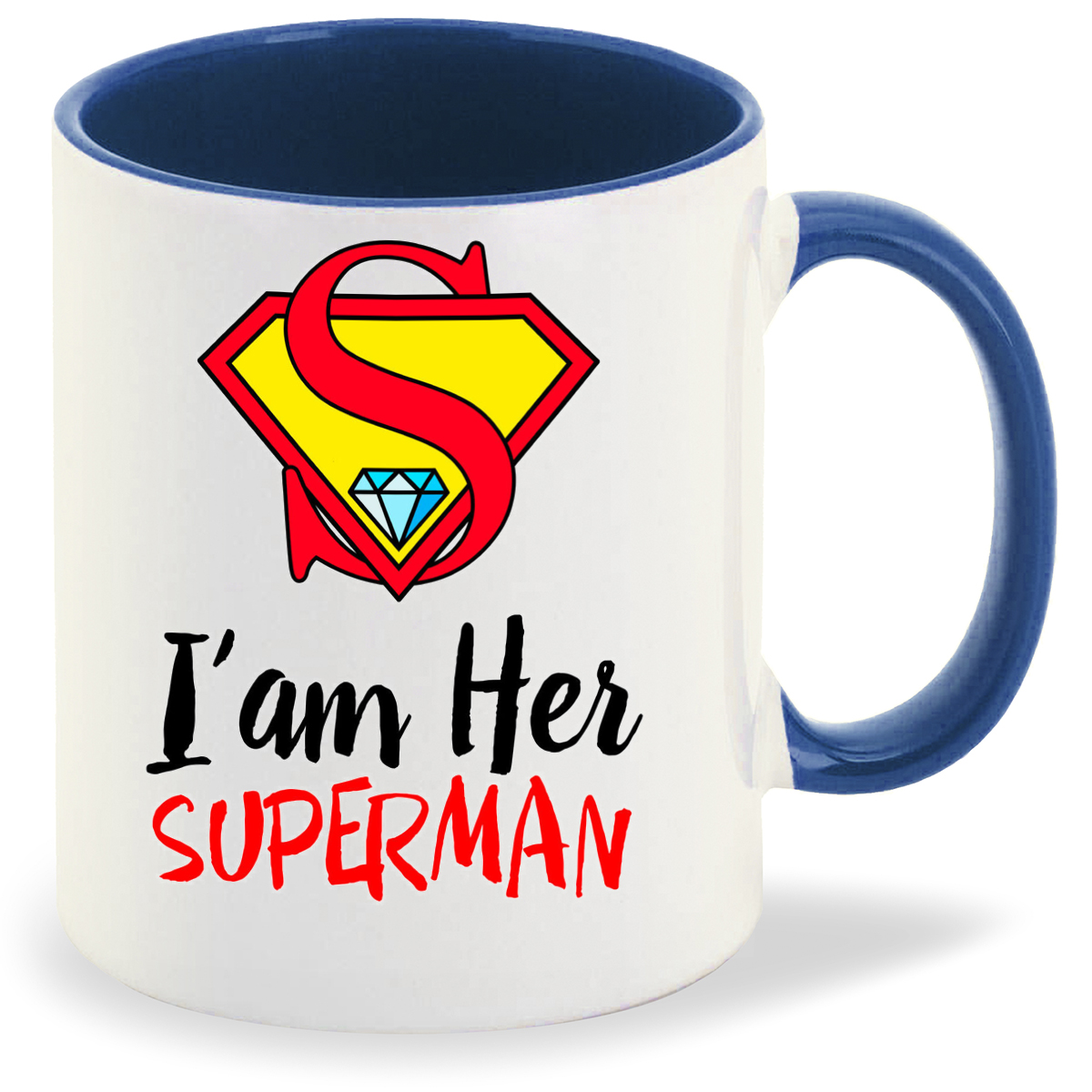 

Кружка лазурная CoolPodarok I AM HER SUPERMAN