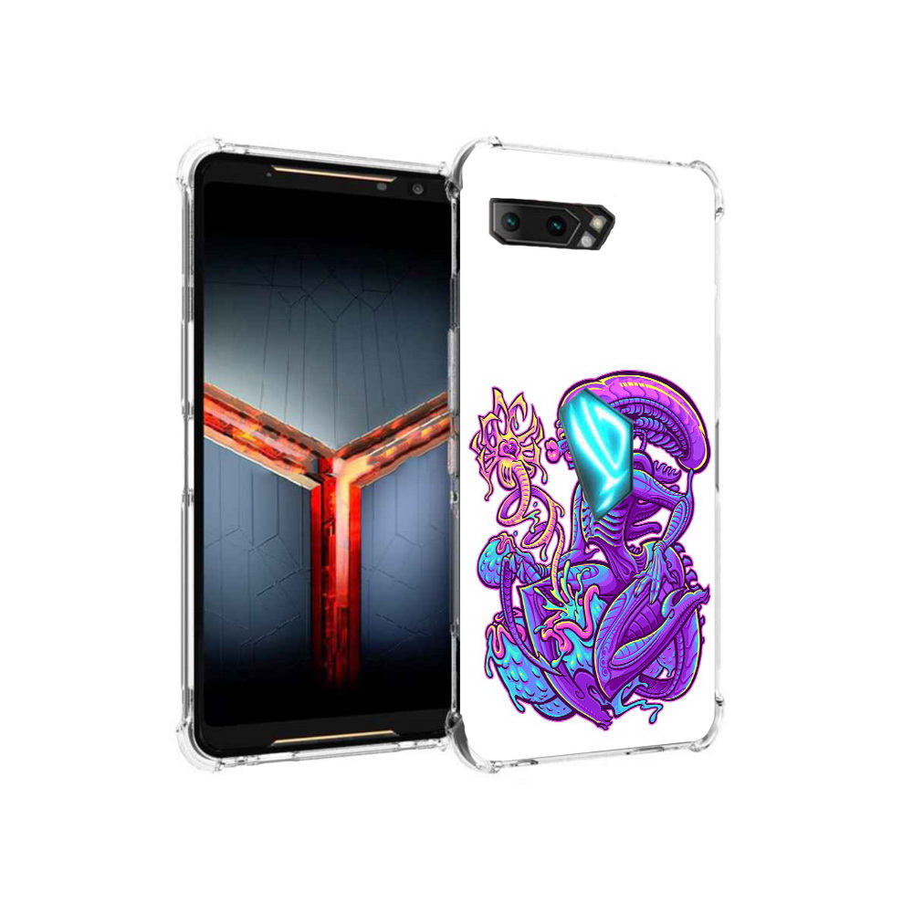 

Чехол MyPads Tocco для Asus ROG Phone 2 чужой фиолетовый цвет, Прозрачный, Tocco