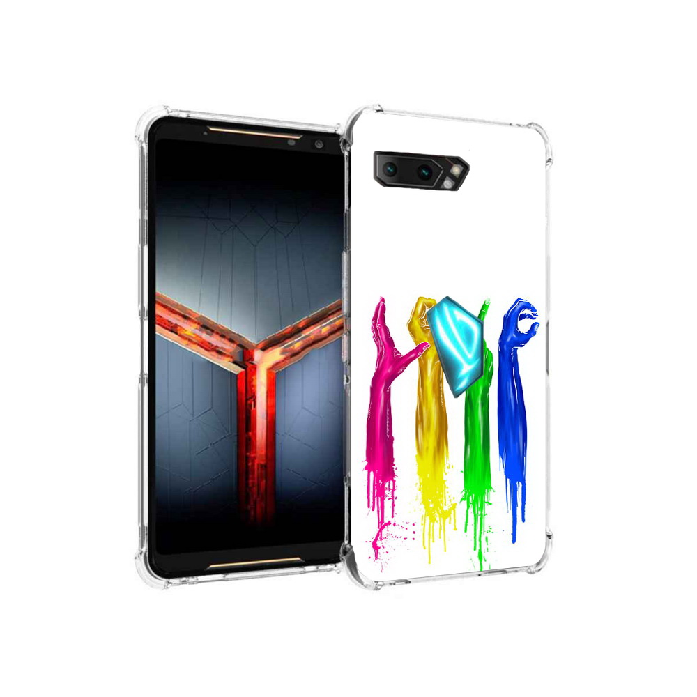

Чехол MyPads Tocco для Asus ROG Phone 2 яркие руки love, Прозрачный, Tocco