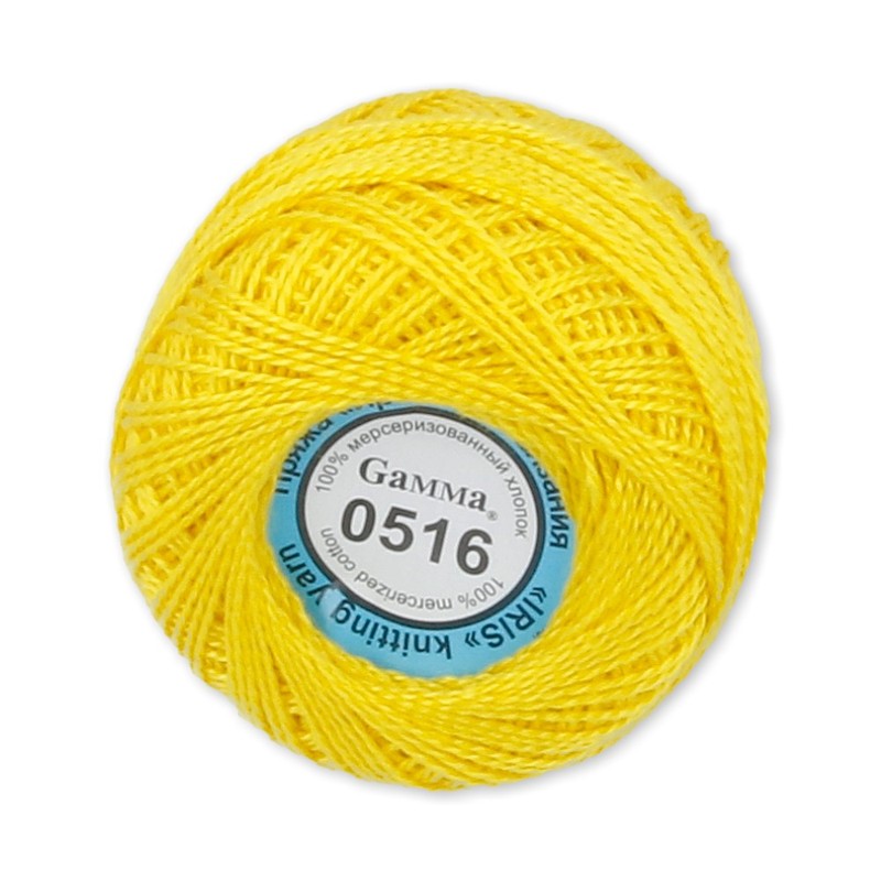 

Gamma Ирис, 100% хлопок, 10х10 г, 82 м+-3 м, №0516, желтый