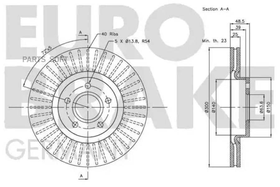 Тормозной диск EUROBRAKE 5815204849