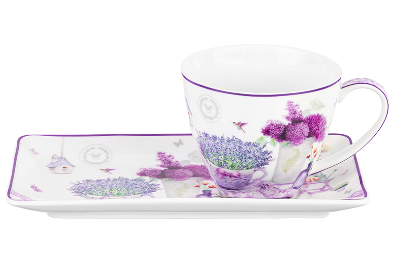 

Чашка 250 мл с блюдцем для десерта 20,5х10,5х2 см Elan Gallery Лаванда, Белый, Elan Gallery-7