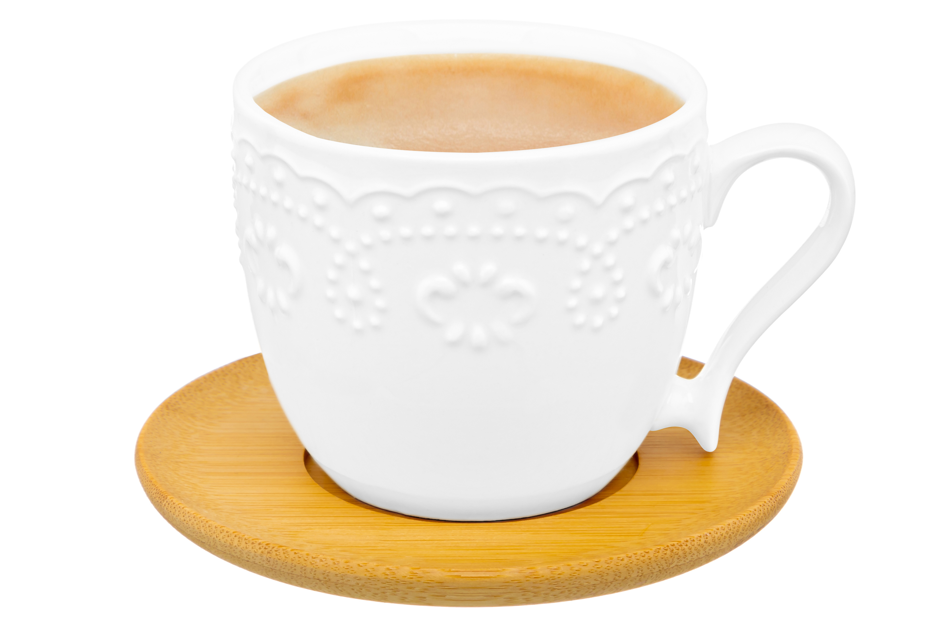 Чашка для капучино и кофе латте 220 мл 11х8,3х7,5 см Elan Gallery Белый узор