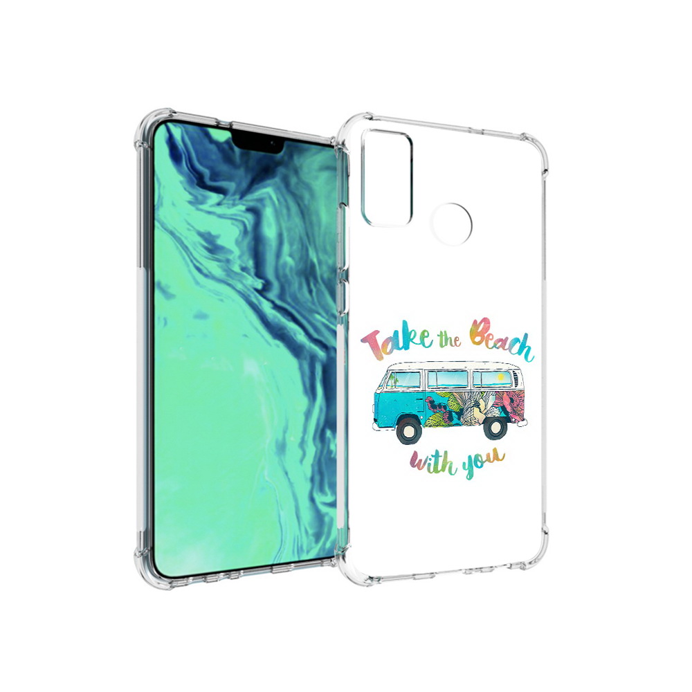 

Чехол MyPads Tocco для Huawei 9X Lite Хиппи автобус, Прозрачный, Tocco