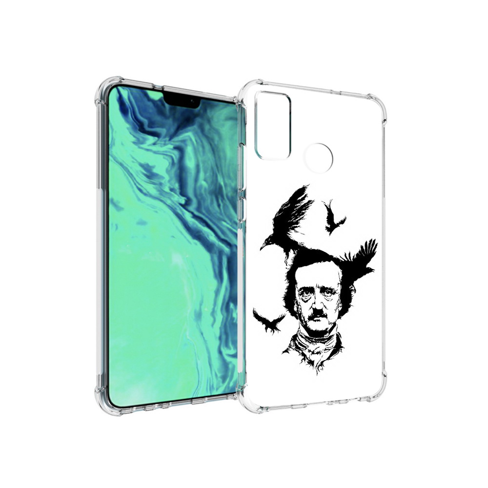 

Чехол MyPads Tocco для Huawei 9X Lite Эдгар Аллан черно белый, Прозрачный, Tocco