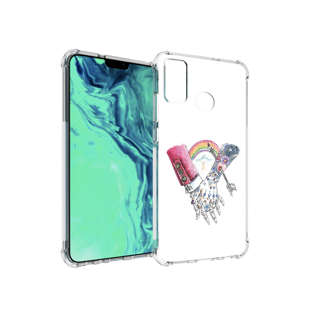Чехол MyPads Tocco для Huawei 9X Lite абстракция руки в татуировках