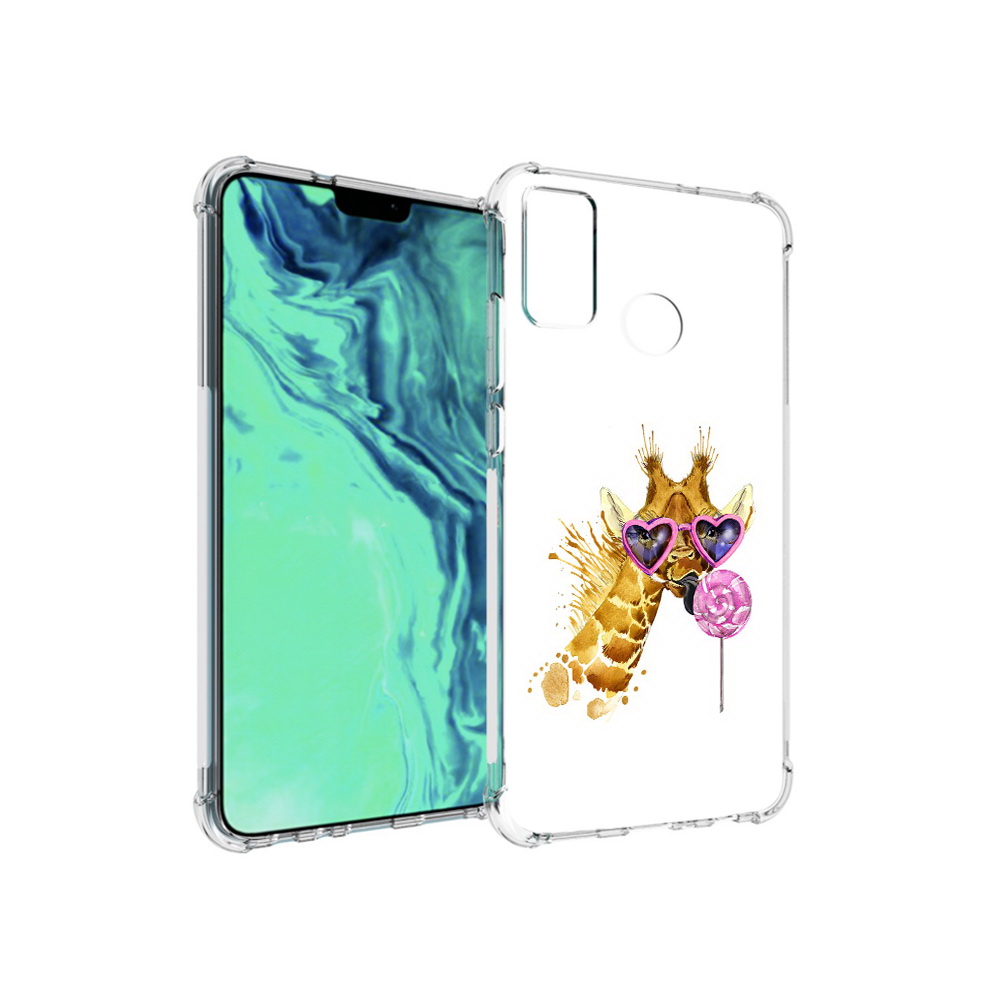 

Чехол MyPads Tocco для Huawei 9X Lite акварельный жираф, Прозрачный, Tocco