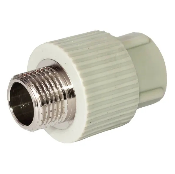 

Муфта Политэк PPRC, комбинированная, с наружной резьбой, 32x3/4", серая