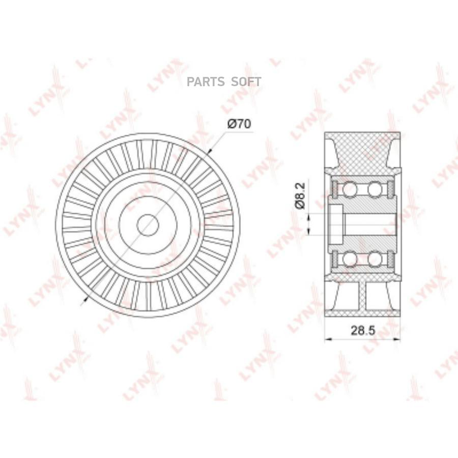 

Ролик Направляющий Приводного Ремня LYNXauto арт. PB-7153