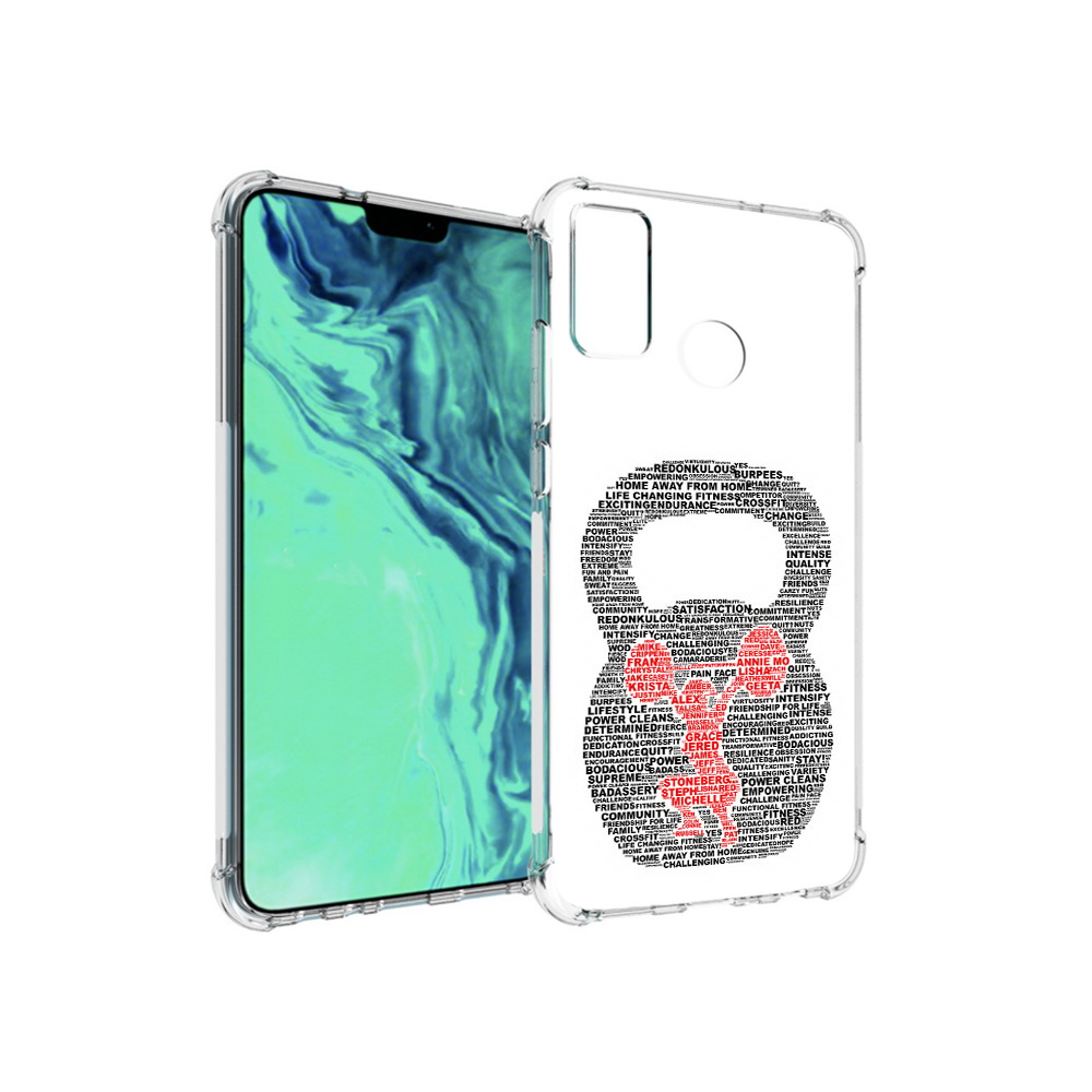 

Чехол MyPads Tocco для Huawei 9X Lite бодибилдинг гиря из слов, Прозрачный, Tocco