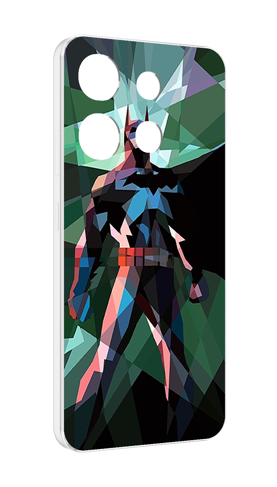 Чехол MyPads полигональный-бэтмен-арт для Infinix Smart 7 противоударный