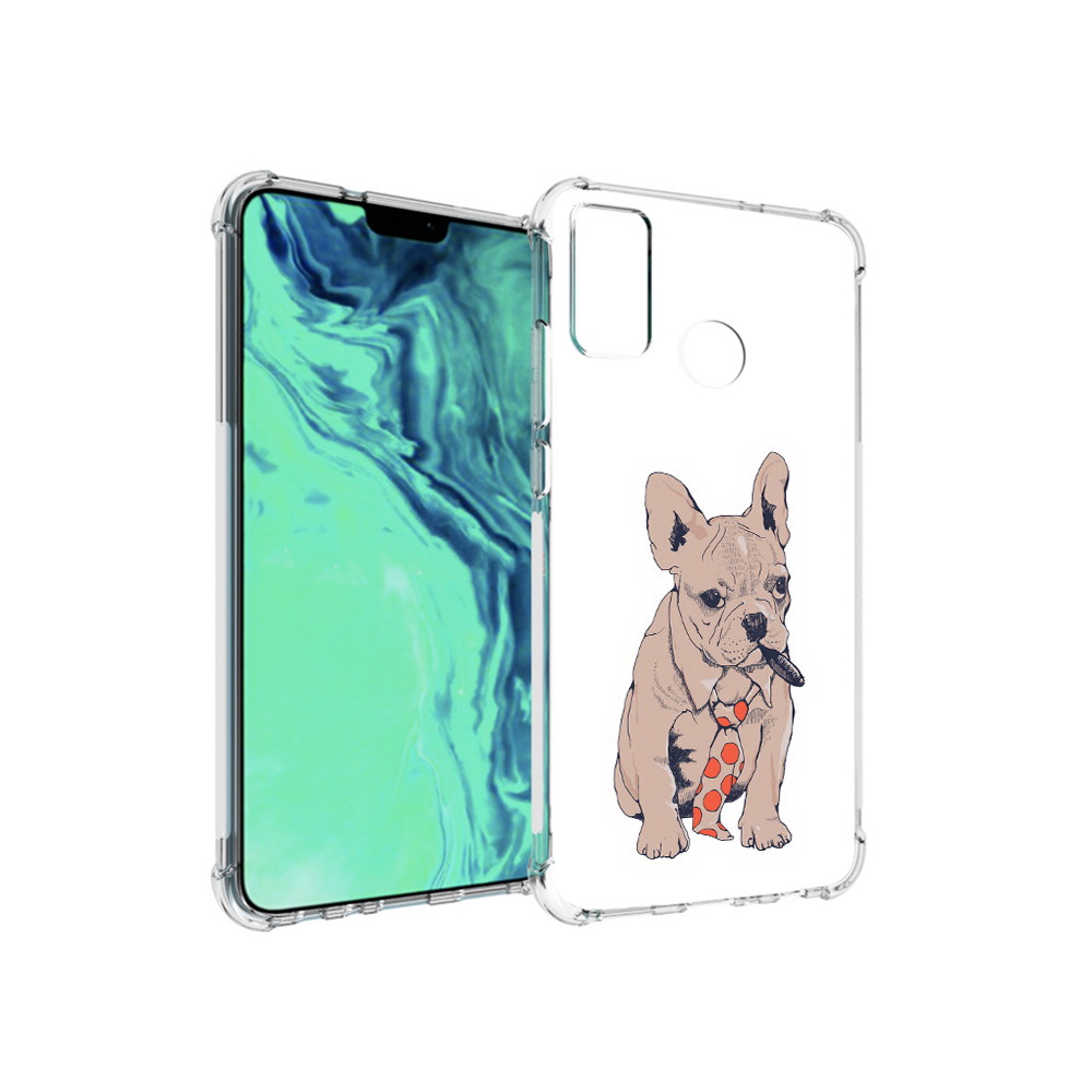 

Чехол MyPads Tocco для Huawei 9X Lite бульдог с сигарой, Прозрачный, Tocco