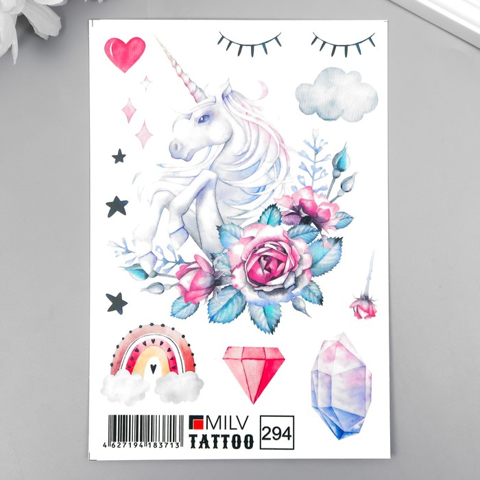 

Татуировка на тело "Единорог" 10х15 см