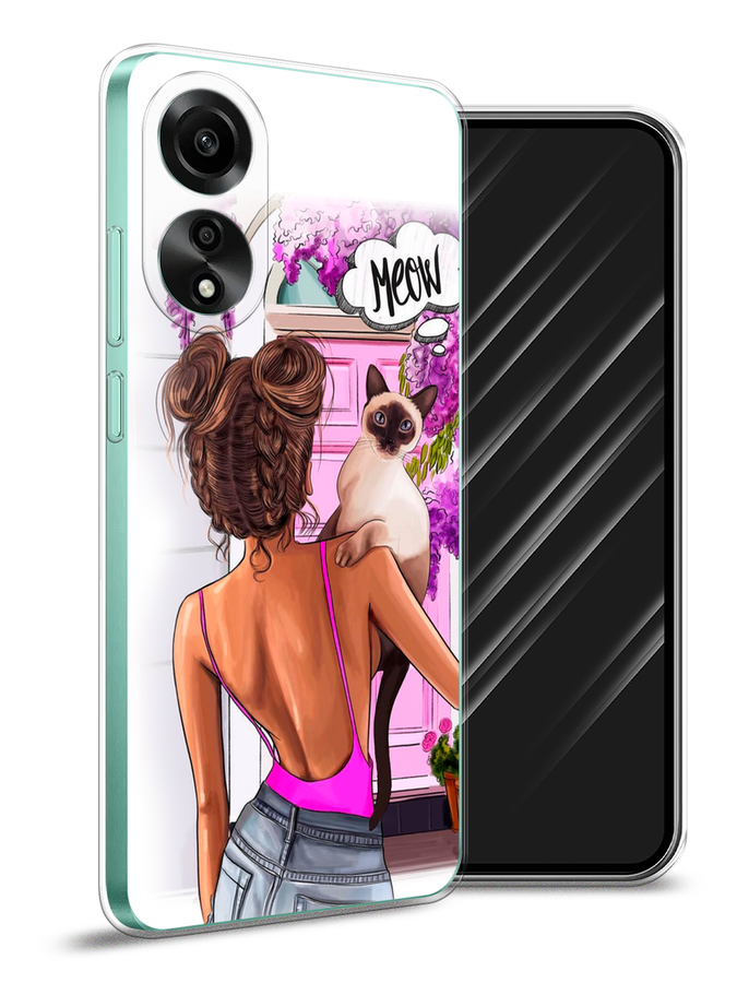 

Чехол Awog на Oppo A78 4G "Девушка с кошкой", Розовый;коричневый, 2514750-1