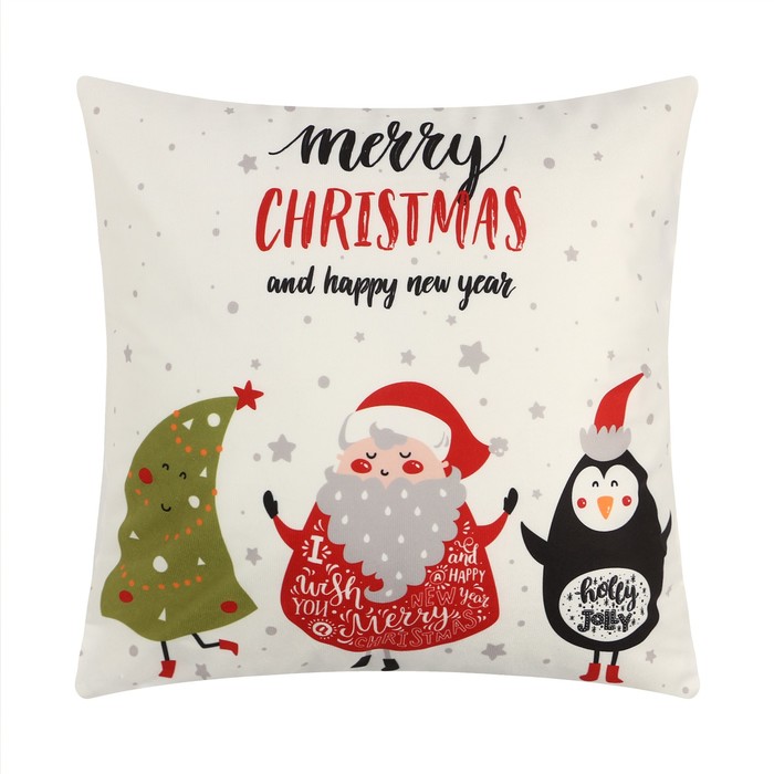 

Чехол на подушку Этель Christmas 40 х 40 см, 100% п/э, Бежевый