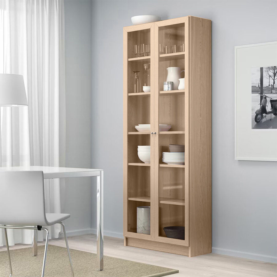 Книжный шкаф QualisMebel Brams 800х500х2000 Дуб Сонома 16746₽