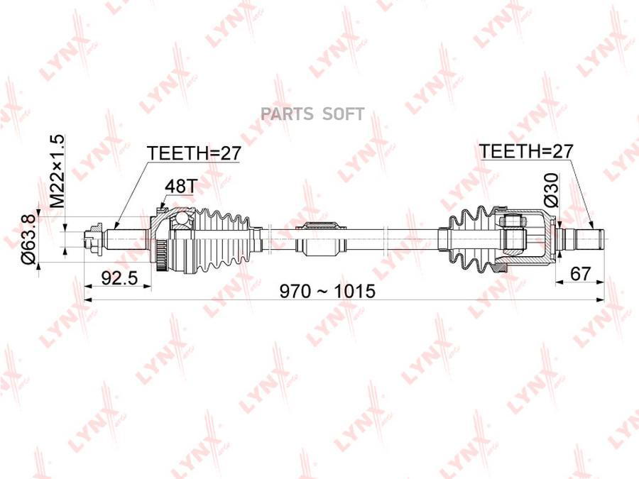 

Привод В Сборе Прав.Hyundai Sonata(Yf) 2.0-2.4 09-14, Kia Optima 2.4 12-16 LYNXauto CD106