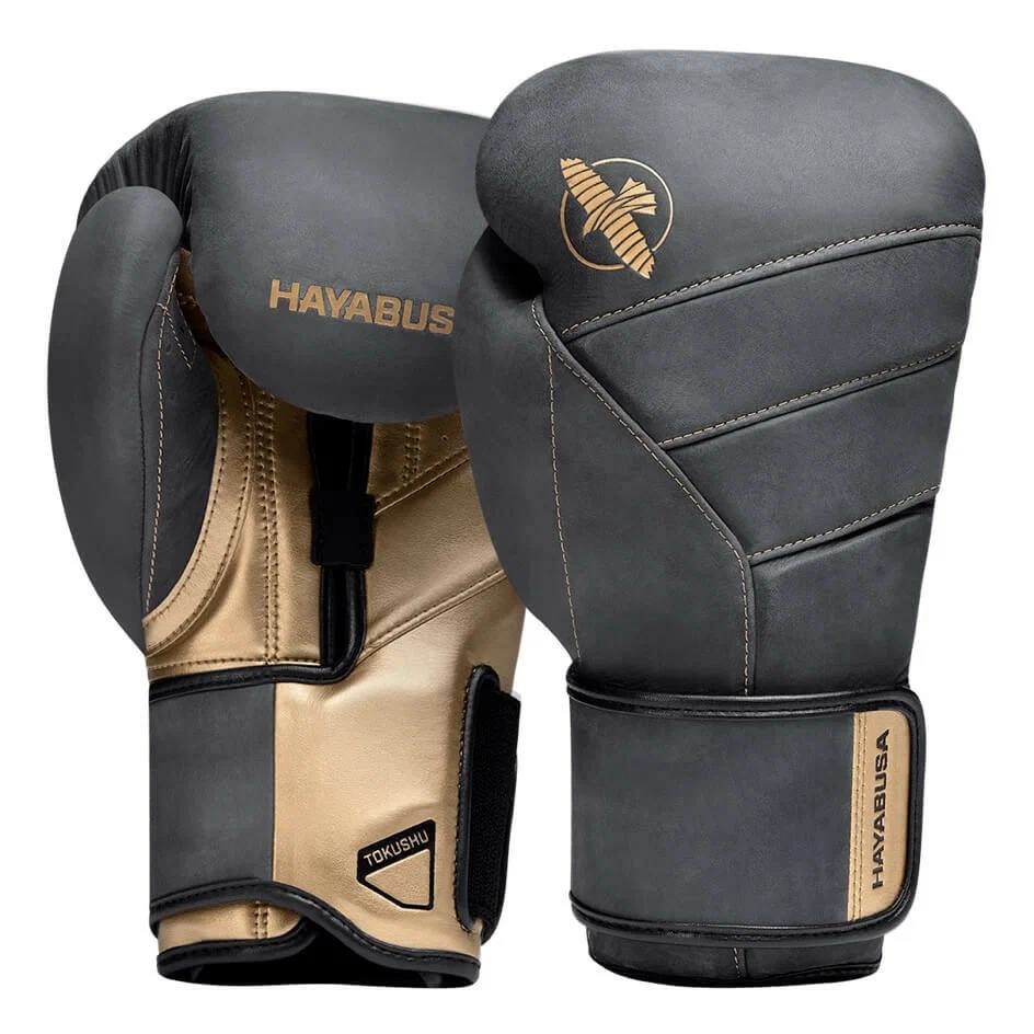 Перчатки Hayabusa T3 LX Obsidian/Gold 14 oz