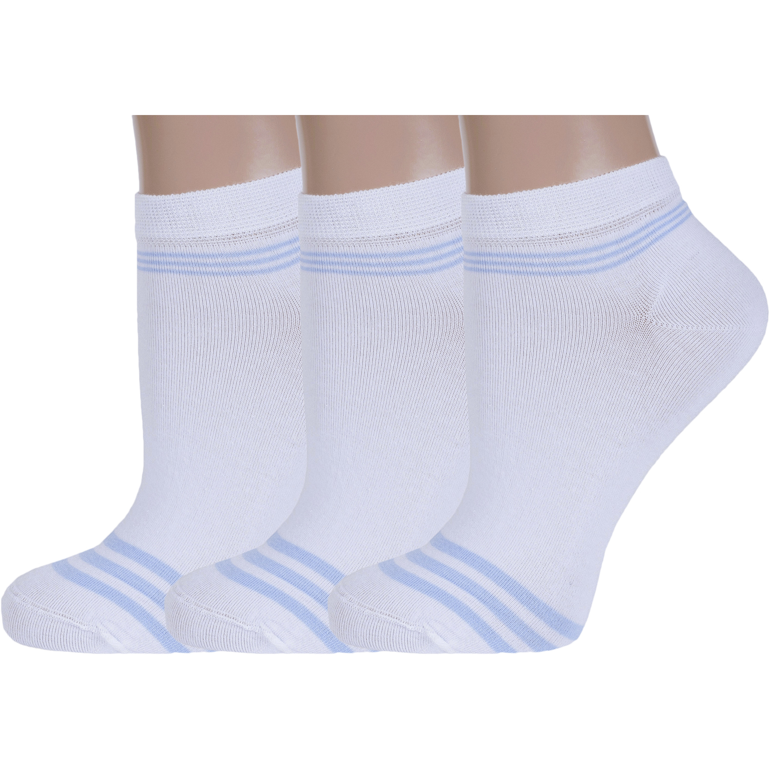 Комплект носков женских Rusocks 3-Ж-233 белых; голубых 23-25