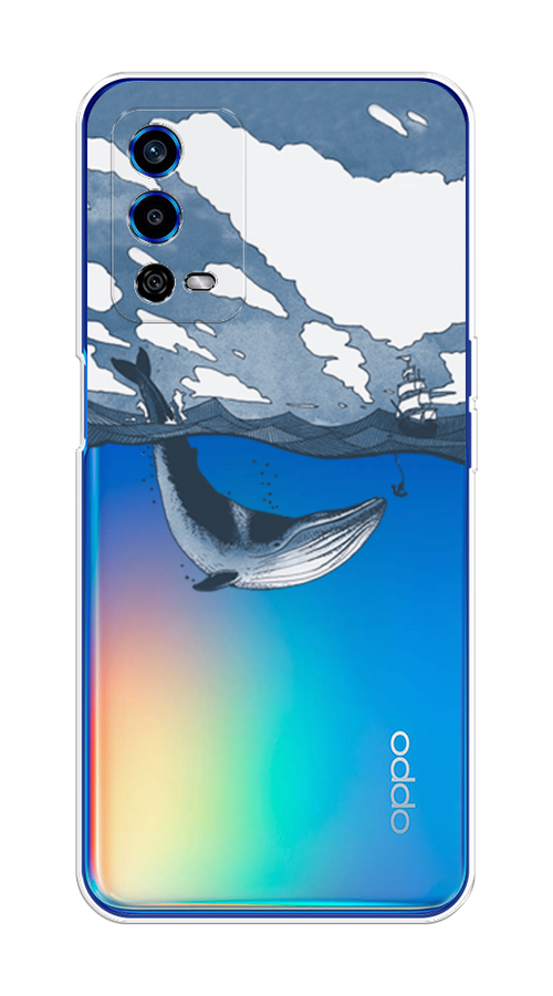 

Чехол на Oppo A55 4G "Большой кит", Синий, 259150-1