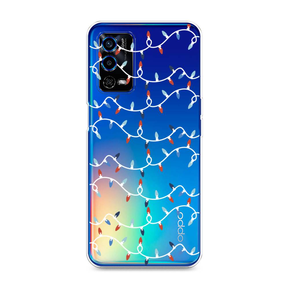

Чехол для Oppo A55 4G "Разноцветная гирлянда", Белый;красный;синий, 259150-5