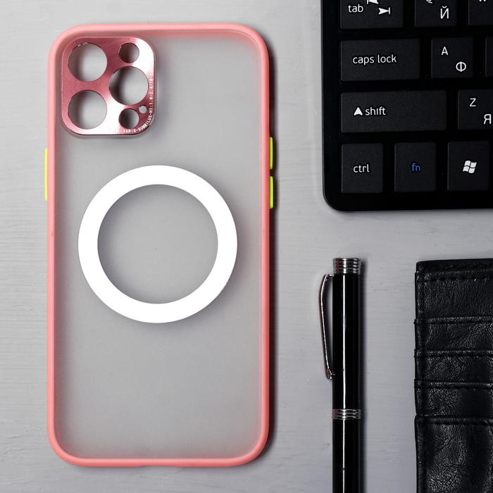 Чехол Luazon Home для iPhone 12 Pro Max, с окантовкой, пластиковый, розовый