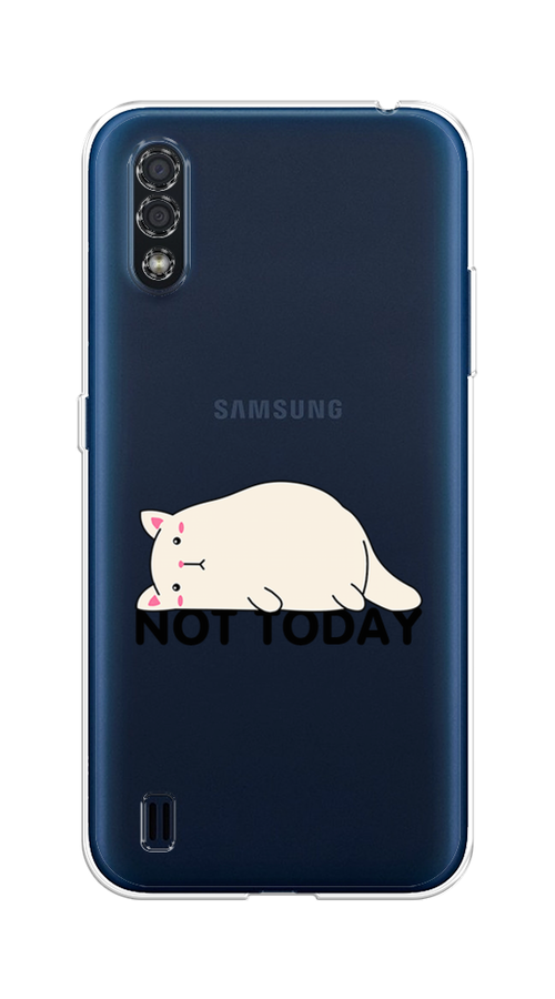 

Чехол на Samsung Galaxy M01 "Cat not today", Белый;розовый;черный, 2101150-1