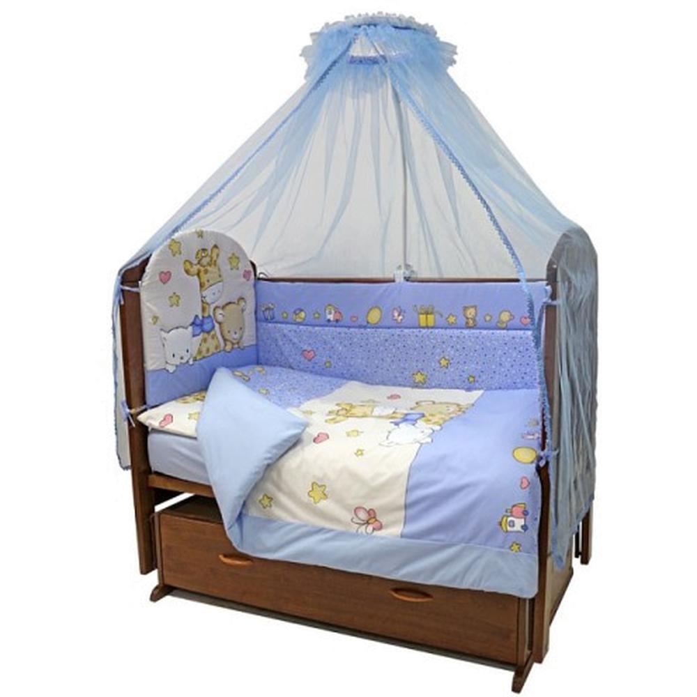 

Комплект в кроватку Топотушки Детский Мир голубой, 6 предметов