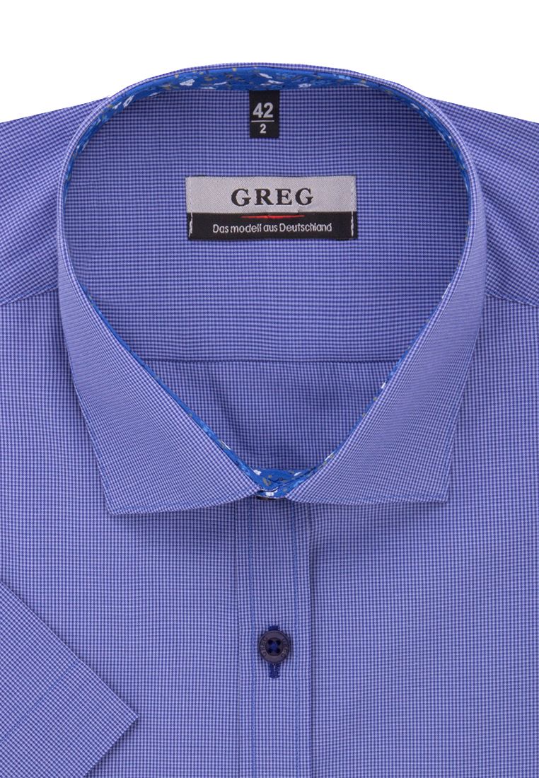 Рубашка мужская Greg 224/109/02/KZS/P/1 синяя 38