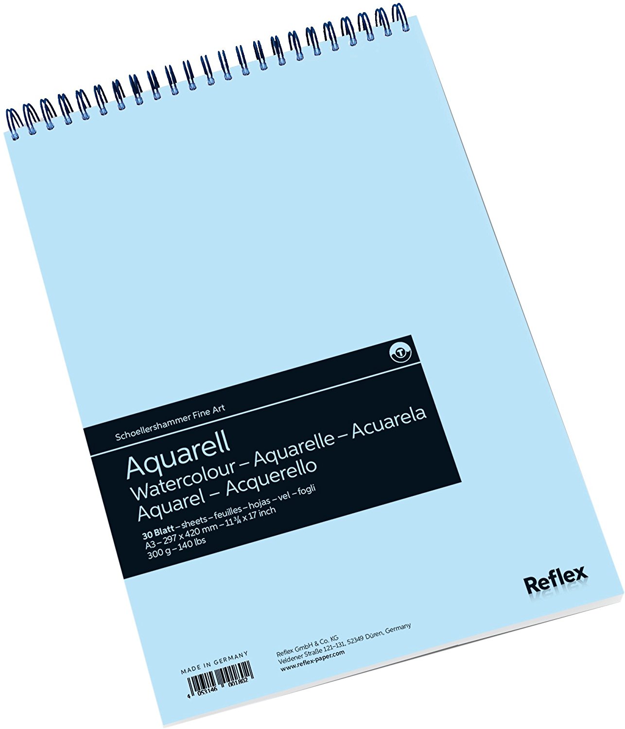 

Альбом для акварели на спирали Reflex 29,7х42 см 30 л 300 г