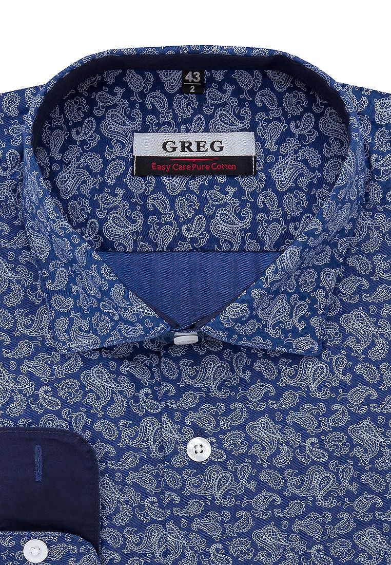 Рубашка мужская Greg 253/131/363/Z/1 синяя 40