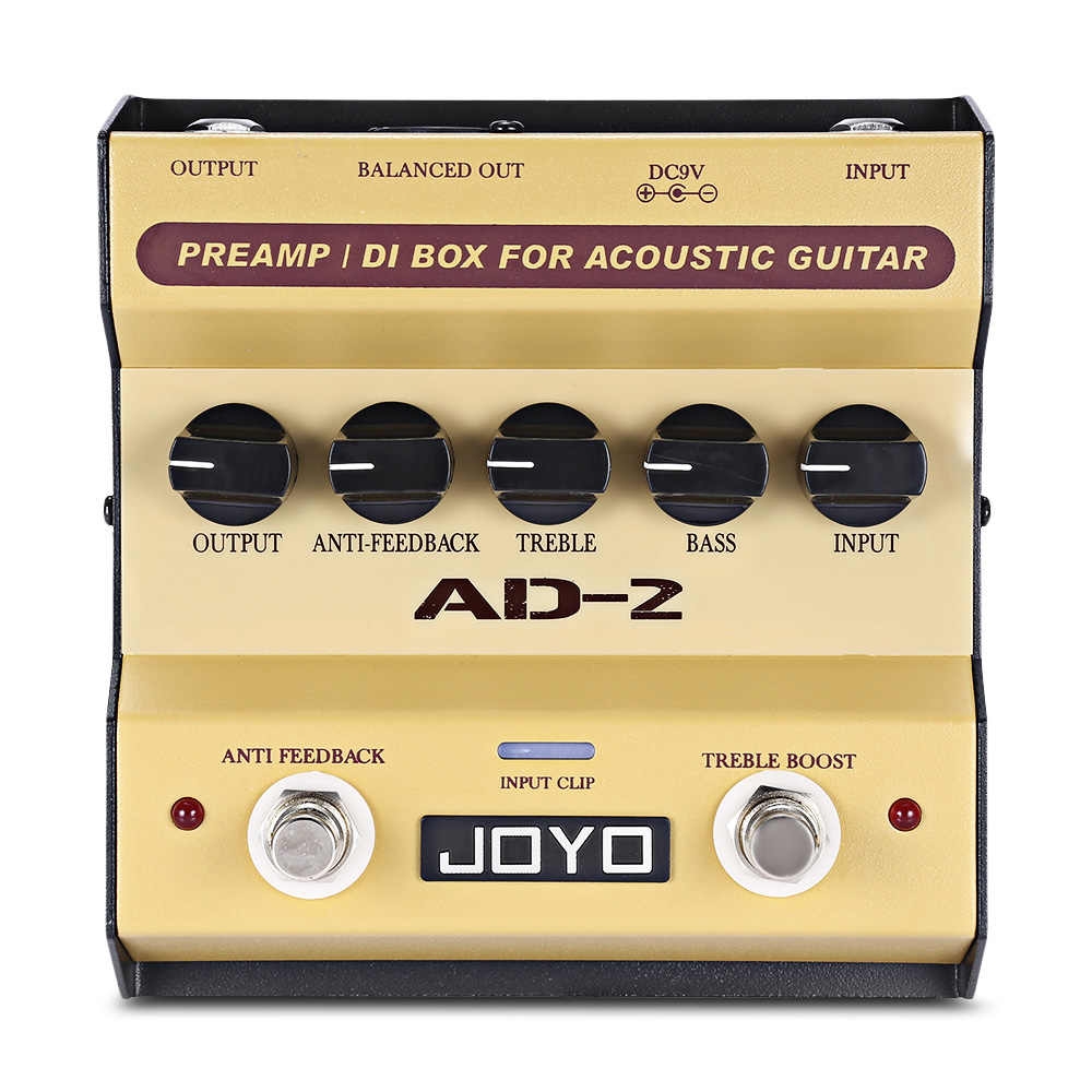 

Эффект для акустической гитары Joyo AD-2 Acoustic Guitar Preamp/DI, Желтый, AD-2 Acoustic Guitar Preamp/DI