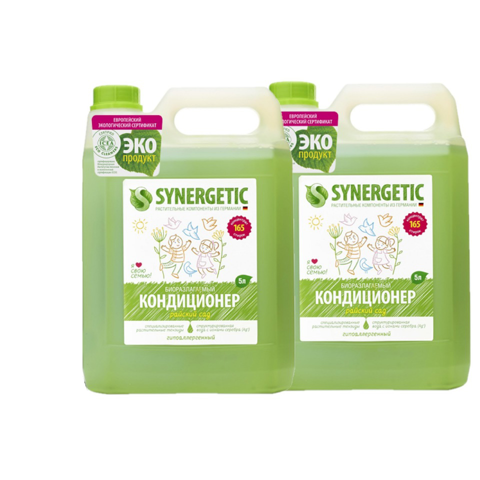 Synergetic кондиционер для белья Райский сад 1л. 258199 Synergetic кондиционер для белья, Райский сад, 1 л. Synergetic кондиционер д\белья 2,75 л Цветочная фантазия канистра ПЭ. Synergetic концентрированный кондиционер для белья Аромамагия 5 л.