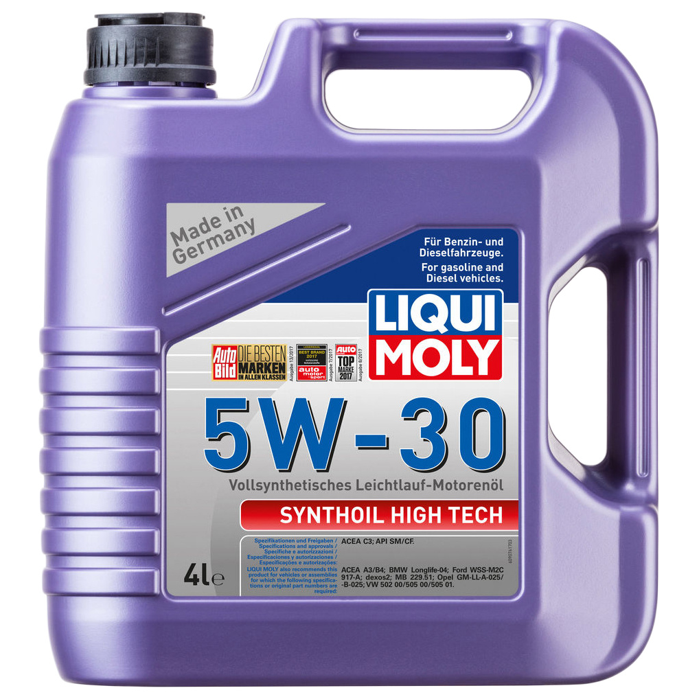 фото Liqui moly synthoil high tech 5w30 sm/cf a3/b4 масло моторное 4 л. (4шт) 9076