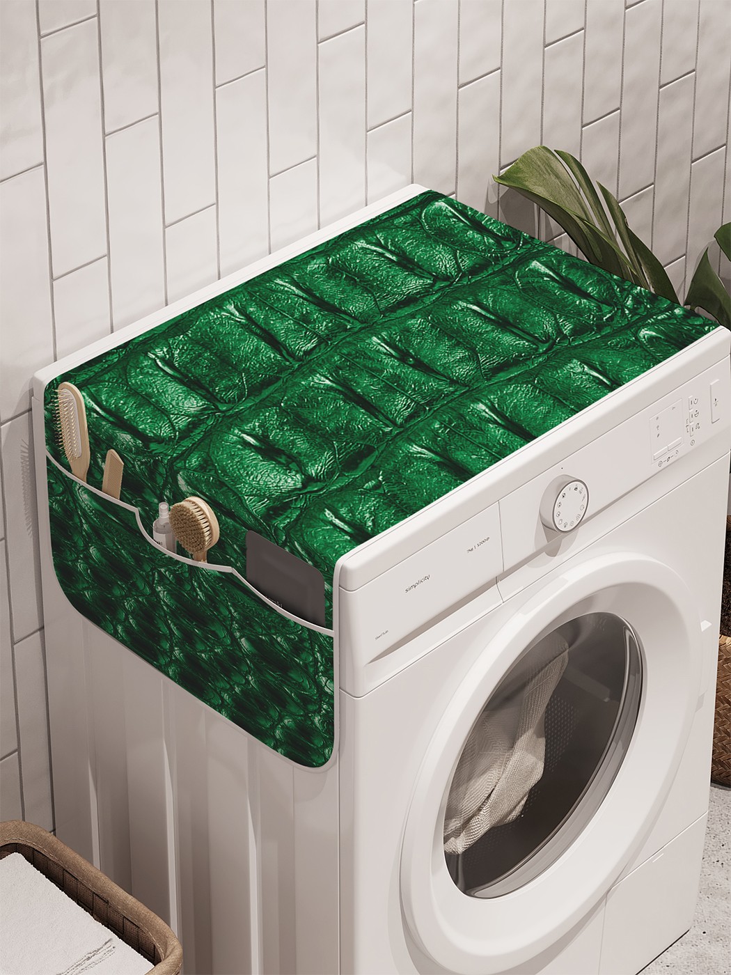 фото Органайзер "кожа крокодила" на стиральную машину, 45x120 см ambesonne