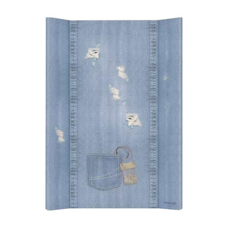 фото Матрас пеленальный ceba baby denim style shabby blue без изголовья, 70 см