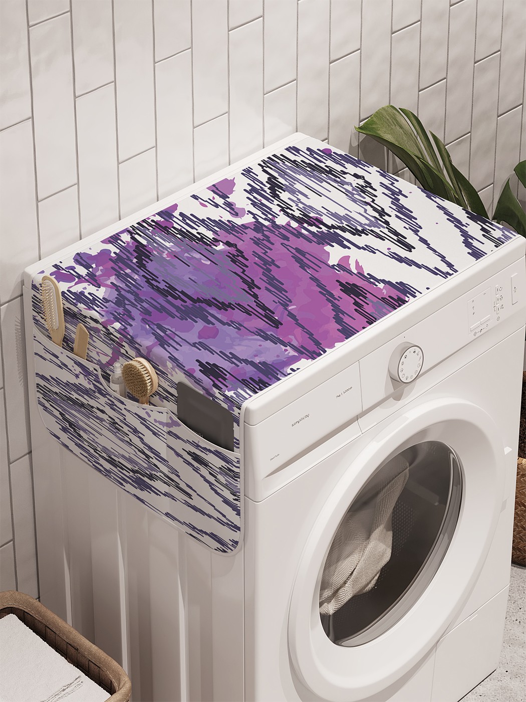 фото Органайзер "пятнистое явление" на стиральную машину, 45x120 см ambesonne