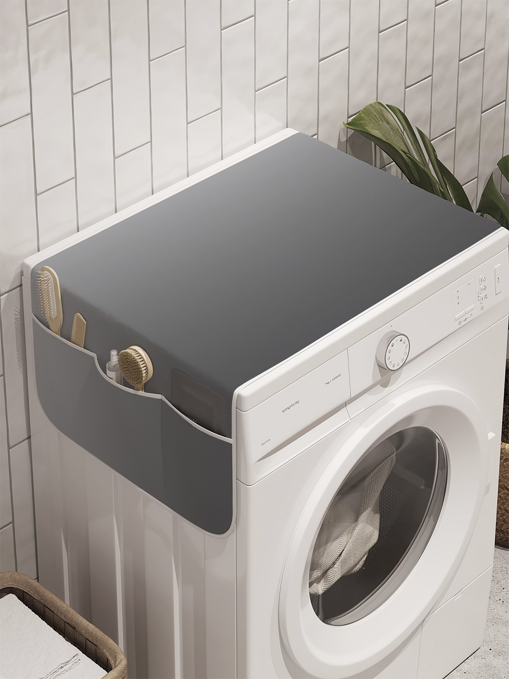 фото Органайзер "серый градиент" на стиральную машину, 45x120 см ambesonne