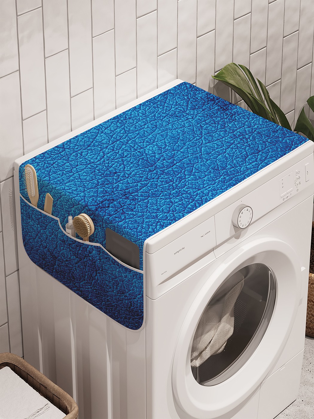 фото Органайзер "синяя кожа" на стиральную машину, 45x120 см ambesonne