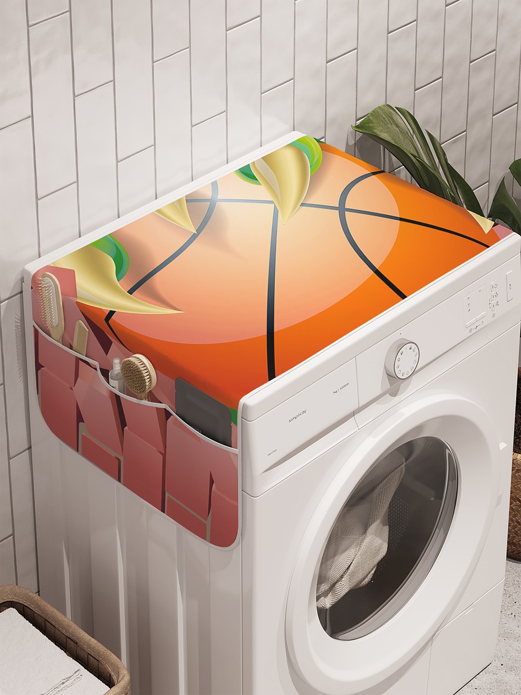 фото Органайзер "мяч монстра" на стиральную машину, 45x120 см ambesonne