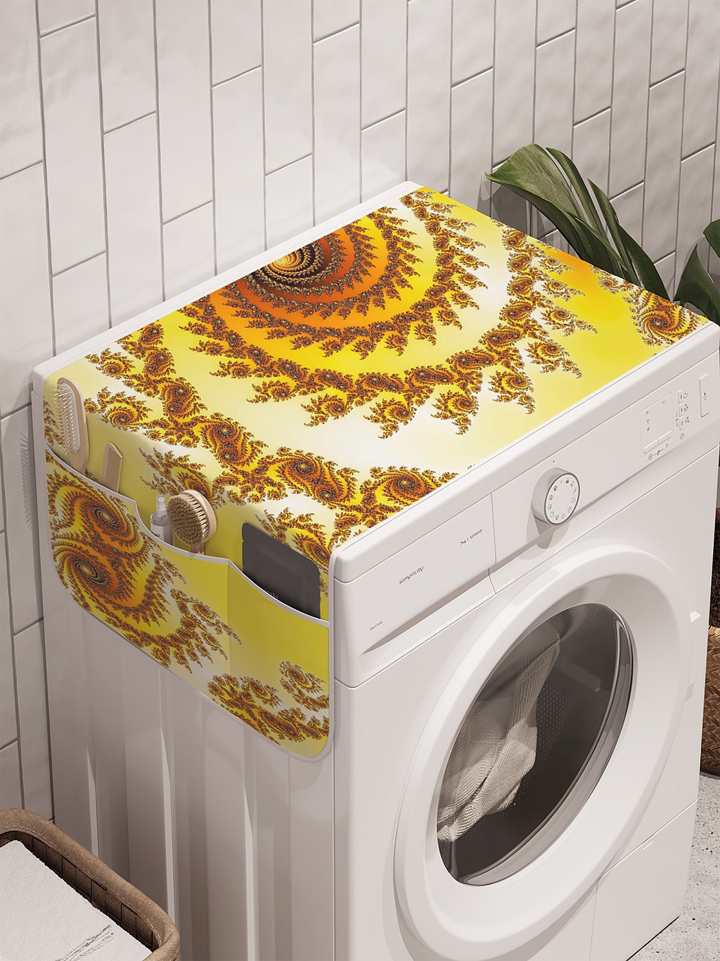 фото Органайзер "пламенная фантазия" на стиральную машину, 45x120 см ambesonne