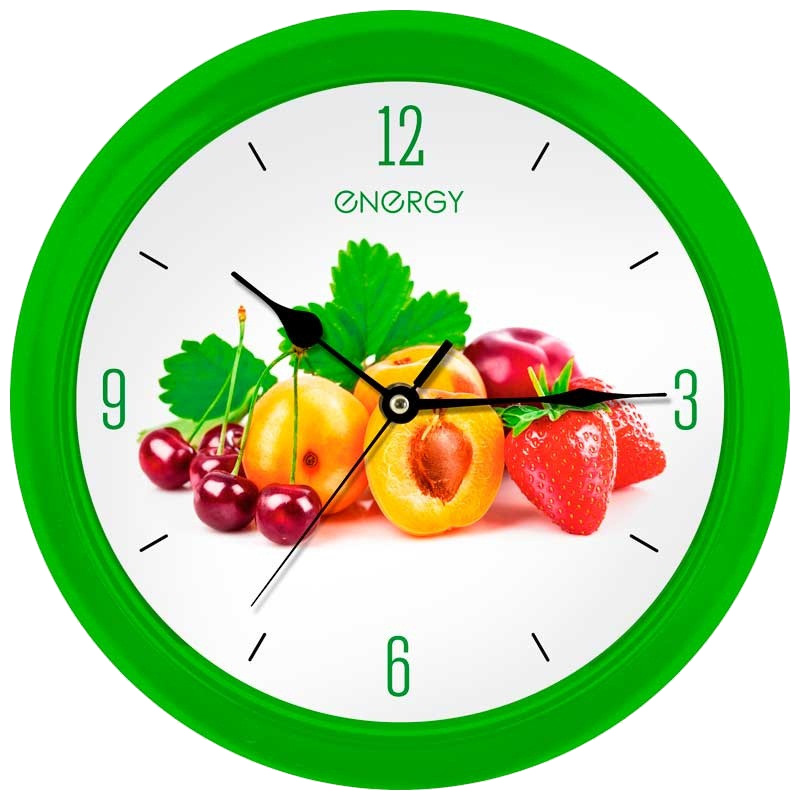фото Часы настенные energy ec-112 "фрукты", круглые, 25х3.8см