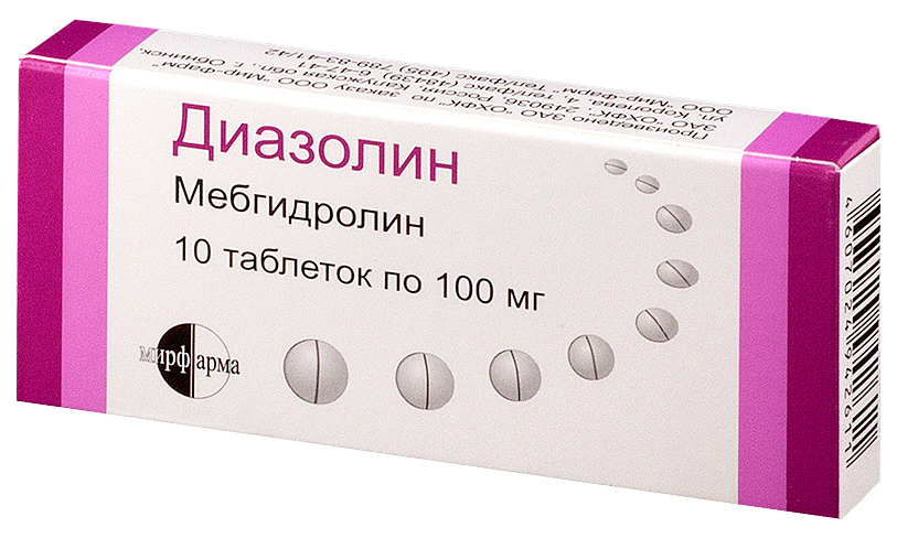 

Диазолин Мир-Фарм таблетки 100 мг 10 шт., Диазолин