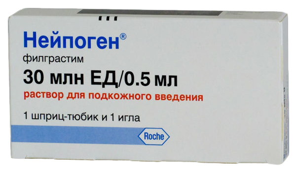 

Нейпоген раствор п/к 30 млн.ЕД шприц-тюбик 0,5 мл