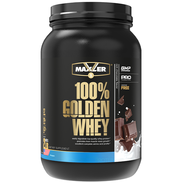 фото Протеин maxler golden whey, 908 г, rich chocolate