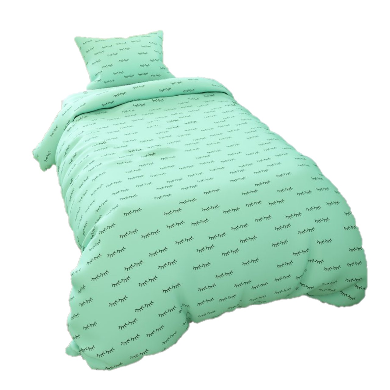 

Пододеяльник AmaroBaby Реснички мята на молнии, 145х210