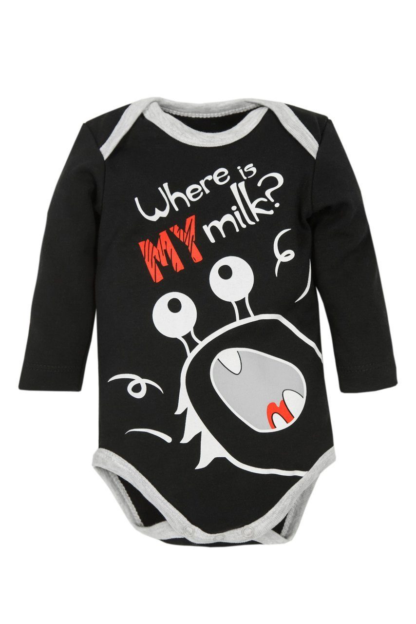 

Боди с длинным рукавом Amarobaby Monsters черная коллекция, р. 68, AMARO-ODM2