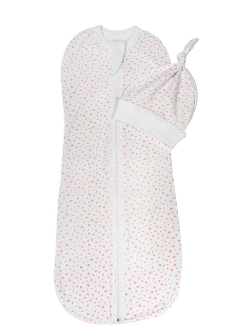 

Пеленка-кокон с шапочкой Amarobaby Soft Hugs Звезды розовые, р. 68-74