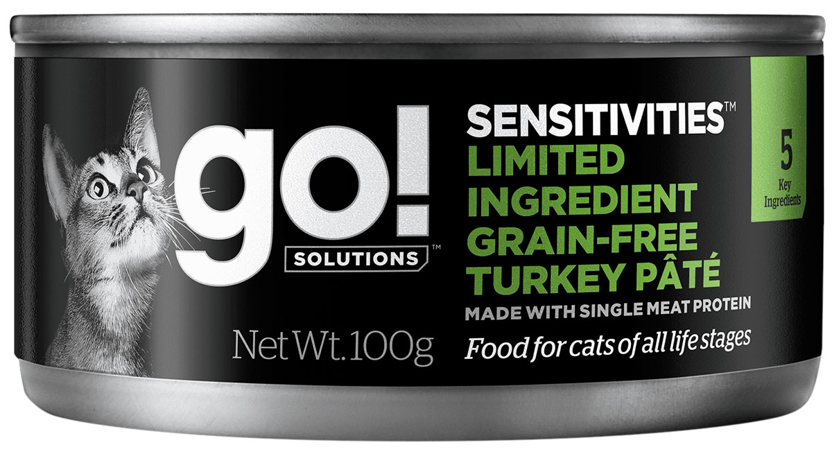 фото Консервы для кошек go! sensitivities adult grain free turkey pate, с индейкой, 6шт по 100г