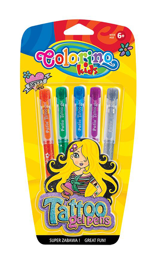 

Набор ручек гелевых Colorino Gel Tattoo CL15860PTR, разноцветные, 5 шт.